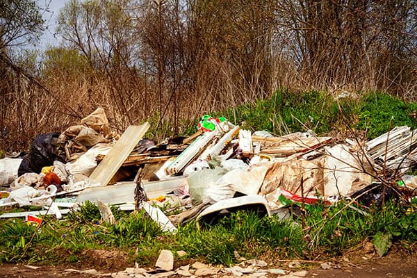 Hurricane debris waiting to be picked up